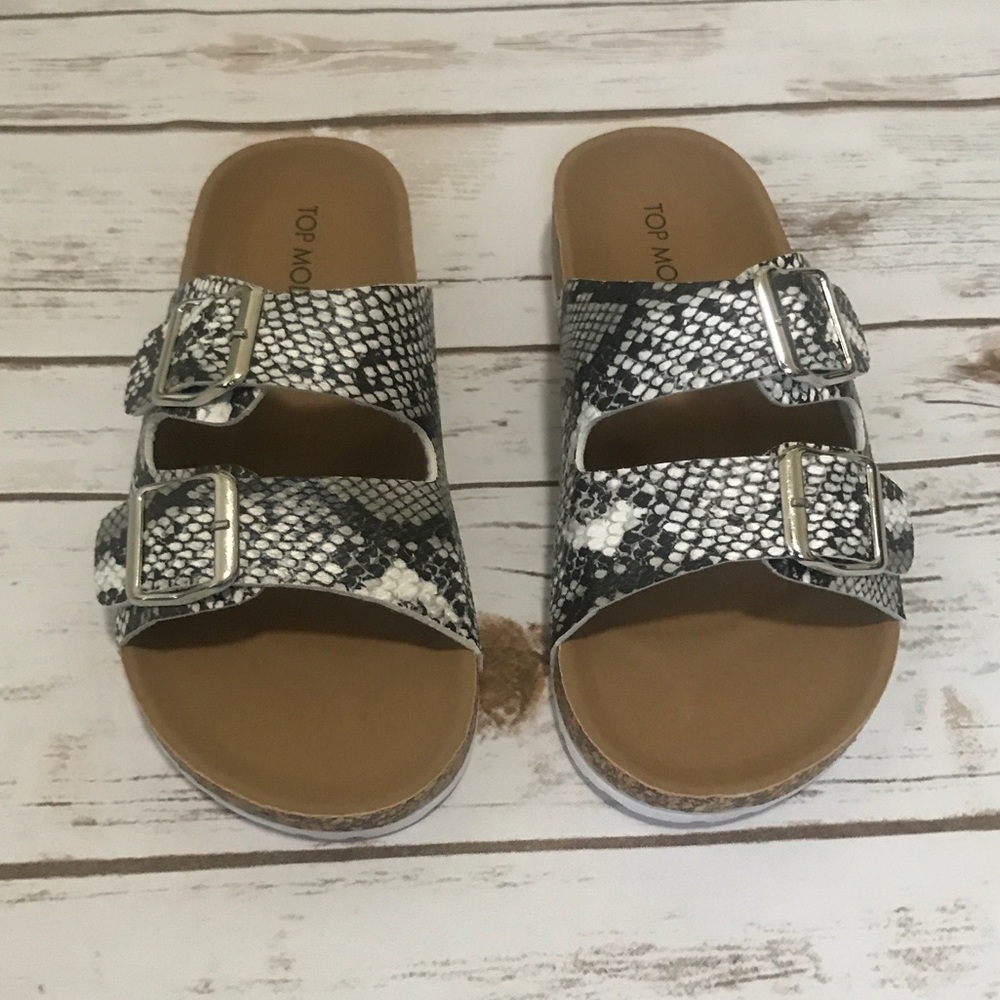 White Snake Print Sandal - Picture 8 of 13